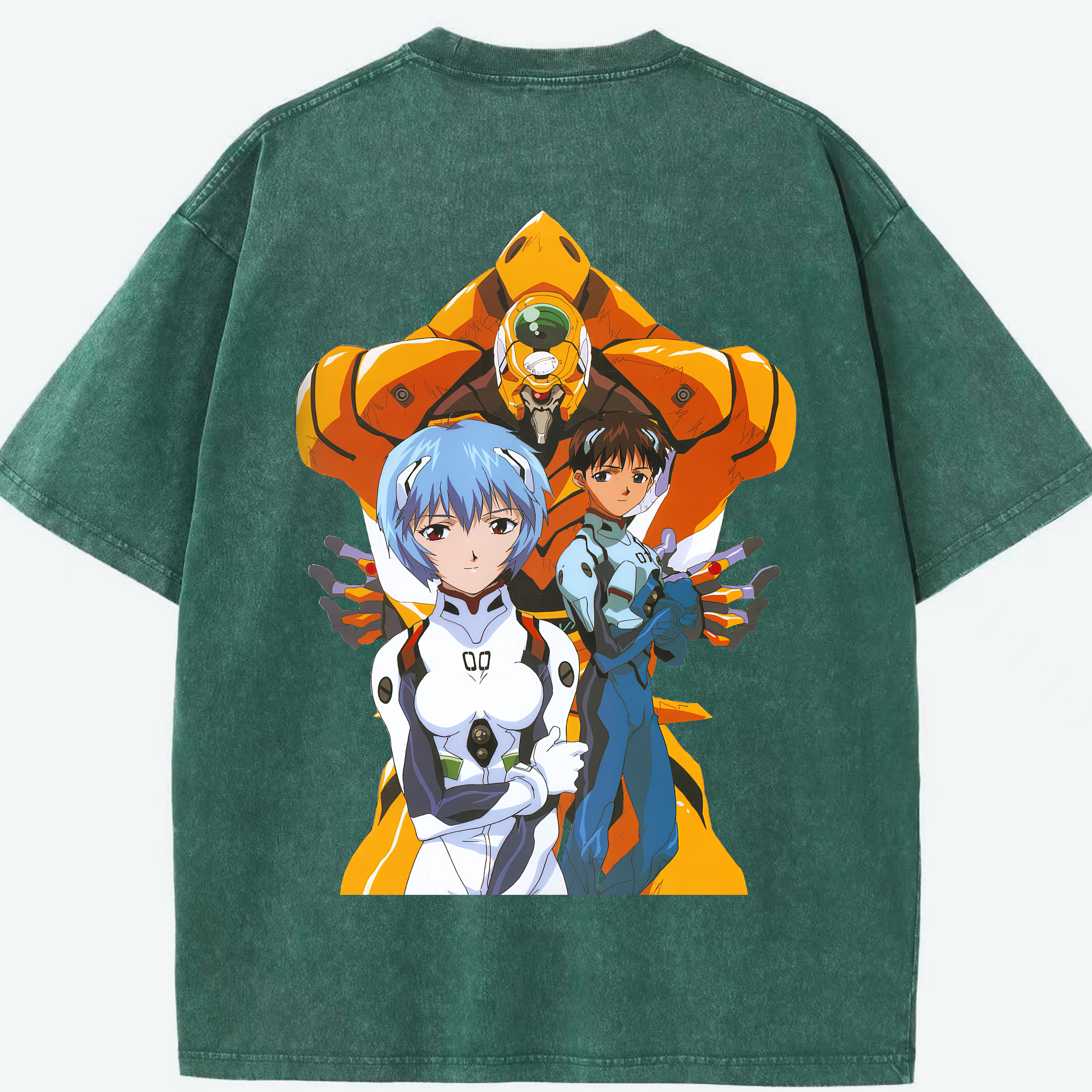 （画像用） EVA 新世紀エヴァンゲリオン 綿100% ヴィンテージ風 半袖Tシャツ（背面プリント）